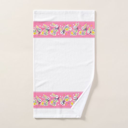 Easter Floral Rabbits Bad Handdoek (Handdoek)