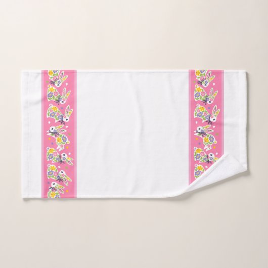 Easter Floral Rabbits Bad Handdoek (Handdoek)