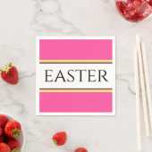 EASTER Fun Heldere  Roze Wit Gele Strepen Servet (Insitu)