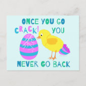 Easter Funny Chick Egg Crack Cartoon Humor Feestdagenkaart (Voorkant)