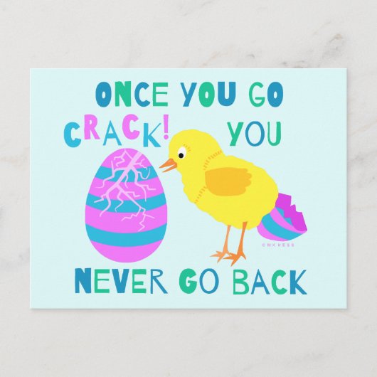 Easter Funny Chick Egg Crack Cartoon Humor Feestdagenkaart (Voorkant)