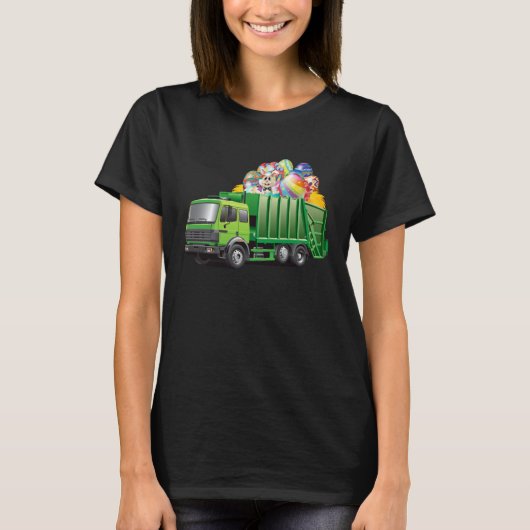 Easter Garbage Truck Eggs Funny Easter Day For Boy T-shirt (Voorkant)