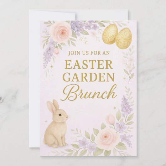 Easter Garden Brunch Invitation | Luxury Floral  Kaart (Voorkant)