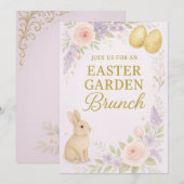 Easter Garden Brunch Invitation | Luxury Floral  Kaart (Voorkant / Achterkant)