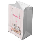 Easter Gift Bag - Kawaii Bunnies & Pastel Roses Medium Cadeauzakje (Voorkant Gekanteld)