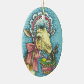 EASTER GIRAFFE ORNAval Keramisch Ornament (Rechts)