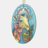 EASTER GIRAFFE ORNAval Keramisch Ornament (Links)