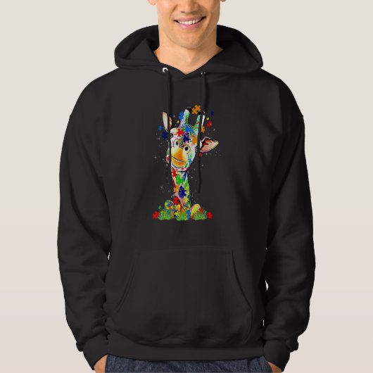 Easter Giraffe World Autism Awareness Day Hoodie (Voorkant)