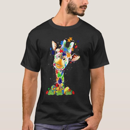 Easter Giraffe World Autism Awareness Day T-shirt (Voorkant)