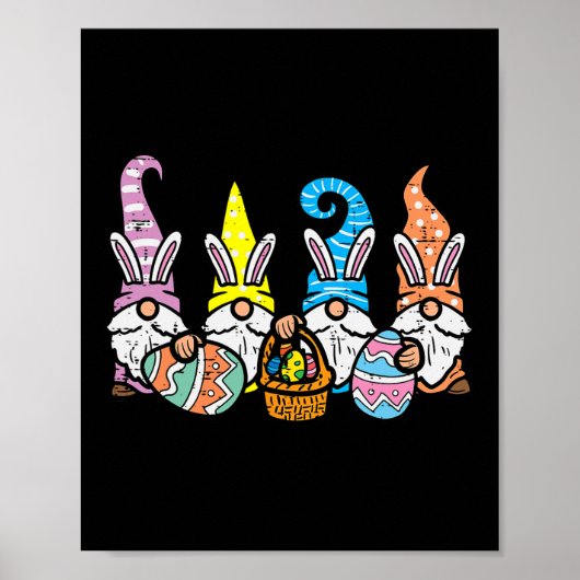 Easter Gnome Bunnies Egg Hunting Mannen Vrouwen Ki Poster (Voorkant)