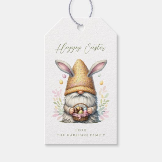 Easter Gnome Gift Labels Cadeaulabel (Voorkant)