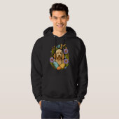 Easter Golden Doodle Bunny Eggs Dog on Easter Gold Hoodie (Voorkant volledig)