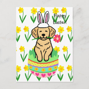 Easter Golden Retriever Cartoon Feestdagenkaart