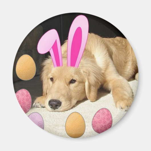 Easter Golden Retriever Magneet (Voorkant)