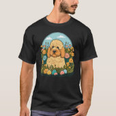 Easter Goldendoodle Bunny Eggs Dog on Easter Golde T-shirt (Voorkant)