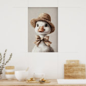 Easter Goose In A Hat With A Bow Print, Spring Poster (Keuken)