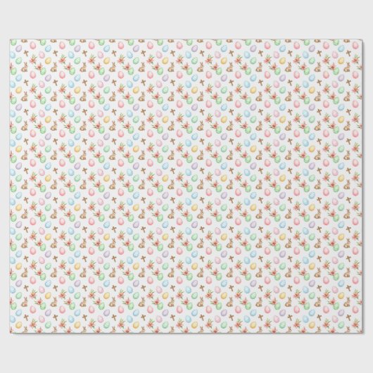 Easter Grace – Seamless Pastel Bunny & Cross Patte Cadeaupapier (Vlak)