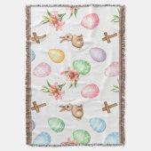 Easter Grace – Seamless Pastel Bunny & Cross Patte Deken (Voorkant Verticaal)
