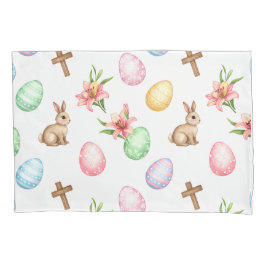 Easter Grace – Seamless Pastel Bunny & Cross Patte Kussensloop