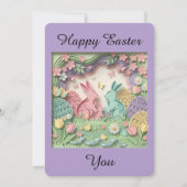 Easter Greeting Card with two little bunnies Feestdagenkaart (Voorkant)