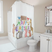 Easter Greeting Painted by Animals Douchegordijn (In situ)