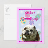 Easter Greetings Bulldog postcard Feestdagenkaart (Voorkant / Achterkant)