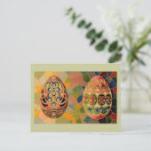 Easter Greetings Painted Eggs Vintage Feestdagenkaart (Staand voorkant)
