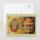 Easter Greetings Painted Eggs Vintage Feestdagenkaart (Voorkant / Achterkant)