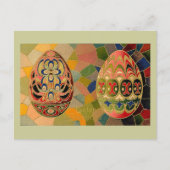 Easter Greetings Painted Eggs Vintage Feestdagenkaart (Voorkant)