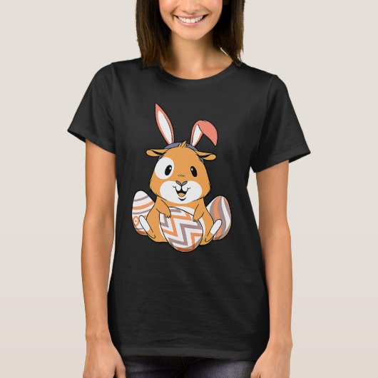 Easter Guinea Pig With Bunny Ears & Eggs   Easter T-shirt (Voorkant)
