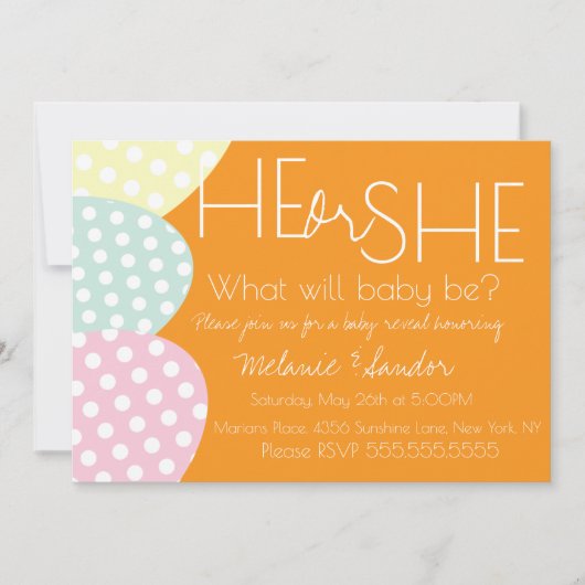 Easter He or She Baby Reveal Baby Shower Kaart (Voorkant)