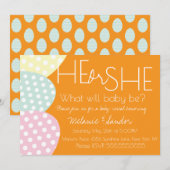 Easter He or She Baby Reveal Baby Shower Kaart (Voorkant / Achterkant)