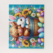 Easter Highland Cow Jigsaw Puzzle Legpuzzel (Verticaal)