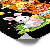 Easter highland cows coquette bow bunny eggs easte poster (Hoek)