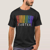 Easter Holiday Gay Pride Flag Barcode Queer Rainbo T-shirt (Voorkant)