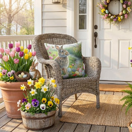 Easter Holiday Rabbit Nature Buitenkussen