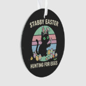 Easter Hunting For Eggs Funny Cat Ornament (voorkant)