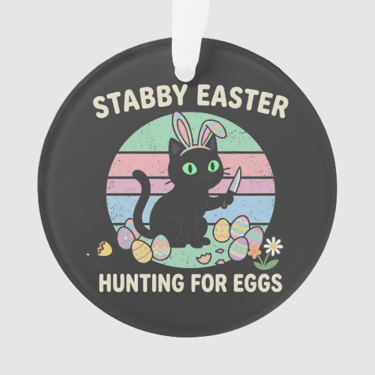 Easter Hunting For Eggs Funny Cat Ornament (voorkant)