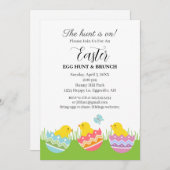 Easter Invitation Chicks with eggs cute Kaart (Voorkant / Achterkant)