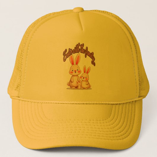 Easter Is Better with Family – Cute Bunnies - boné Trucker Pet (Voorkant)