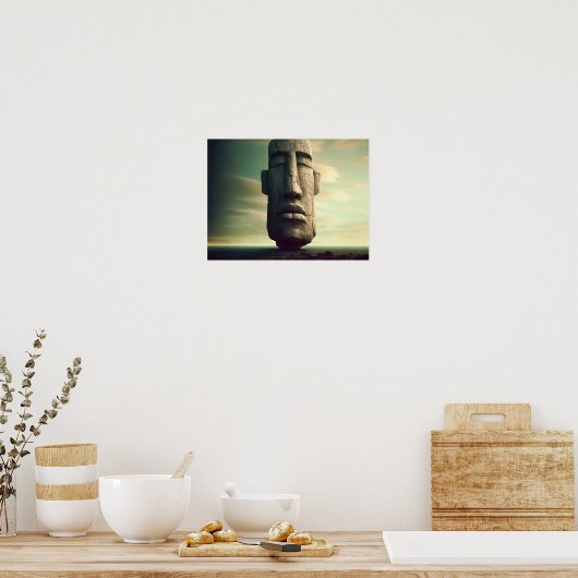 Easter Island beeld De Moai Poster (Keuken)