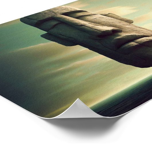 Easter Island beeld De Moai Poster (Hoek)