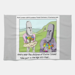 Easter Island Eierjacht van Rick London Theedoek