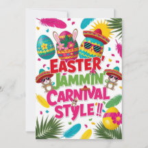 "Easter Jammin’ Carnival" Uitklapbare Wenskaart