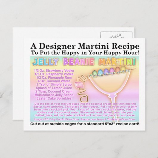Easter Jelly Beanie Maritni Recept Briefkaart (Voorkant / Achterkant)