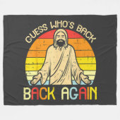 Easter Jesus Guess Whos Back Religious Christian Fleece Deken (Voorkant (Horizontaal))