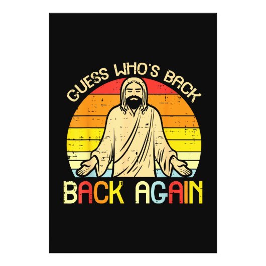Easter Jesus Guess Whos Back Religious Christian Foto Afdruk (Voorkant)
