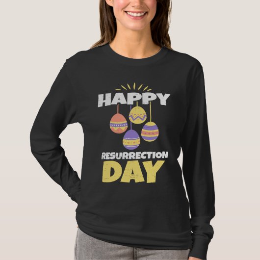 Easter Jesus Happy Resurrection Day Sunday Egg Rab T-shirt (Voorkant)