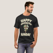 Easter Jesus Happy Resurrection Sunday Egg Rabbit  T-shirt (Voorkant volledig)