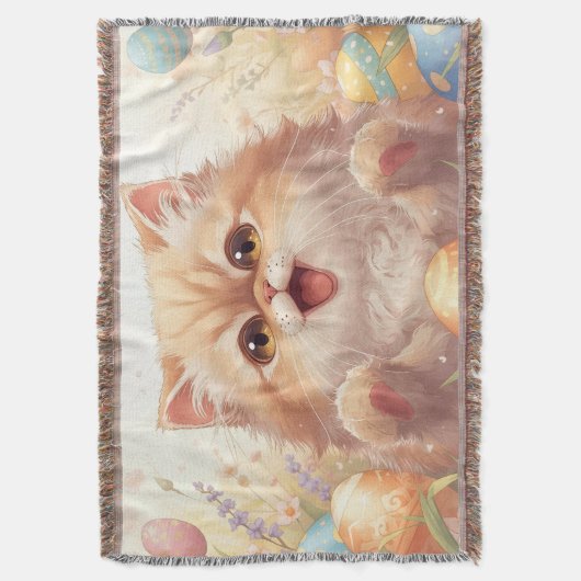 “Easter Joy Persian Kitty" Cute Persian Cat  Deken (Voorkant Verticaal)